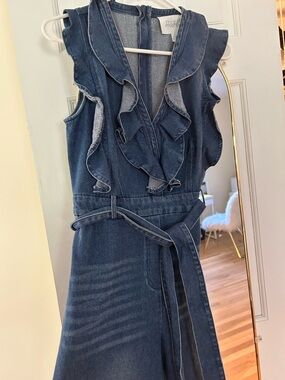 MADEMAINE Blue Denim Sleeveless Dress